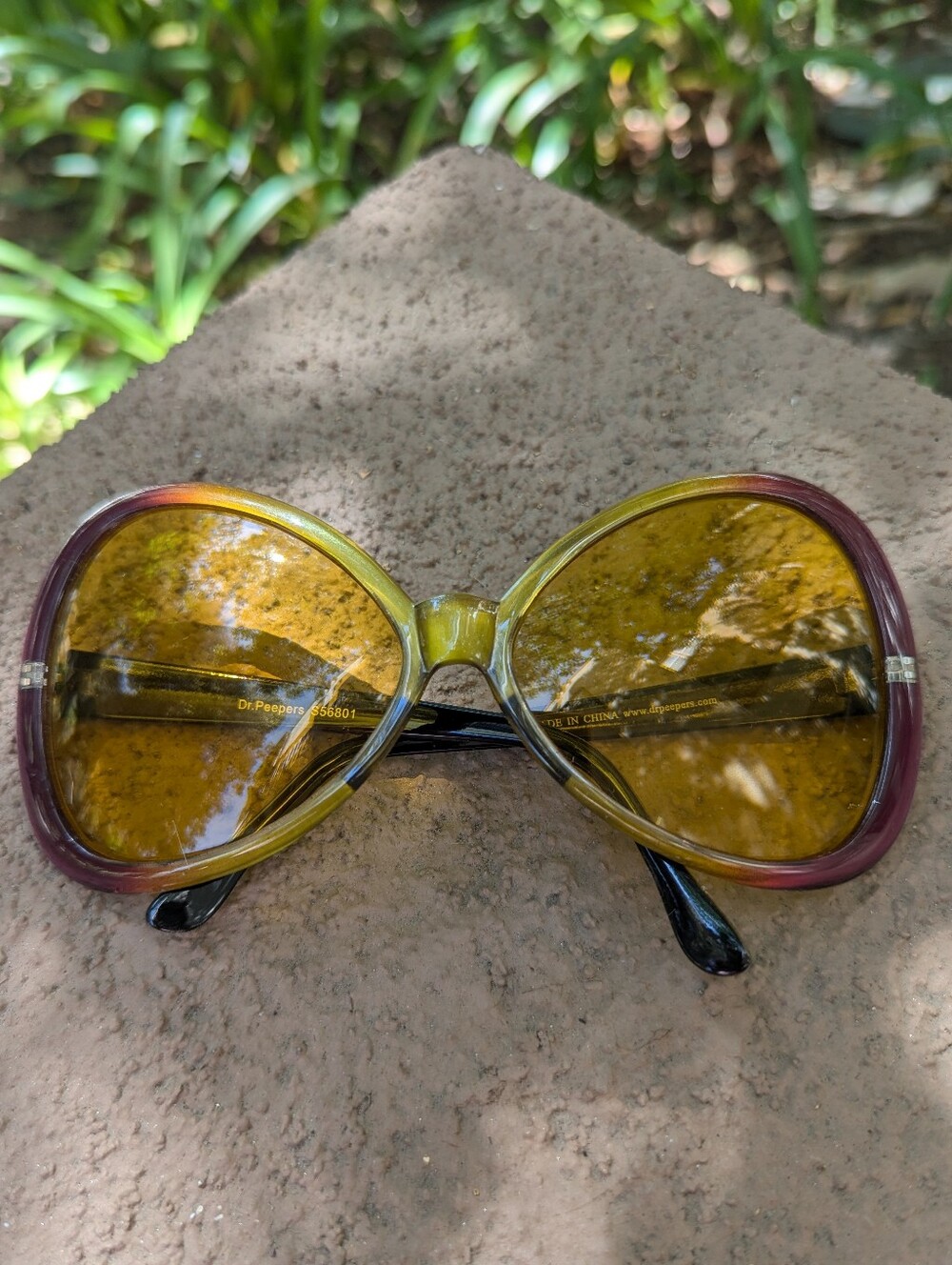 Dr. Peepers Sunglasses Oversized Bug Eyes Multi Color Acetate Retro Hip Jackie O